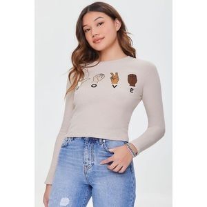 Forever 21 “LOVE” long sleeve logo crop